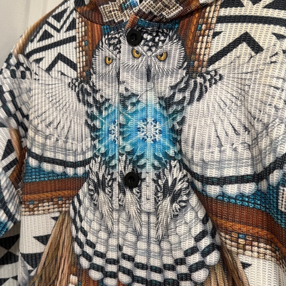 Geometric Owl Patterned Jacket - image 2